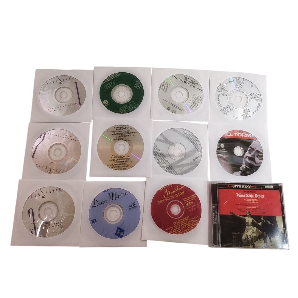 Large Lot 12 Music CDs Frank Sinatra Dean Martin Vince Guaraldi Mel Torme Jazz